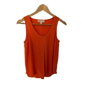MICHAEL Michael Kors Women's Orange T-Back High-Low Hem Active Blouse Top XS